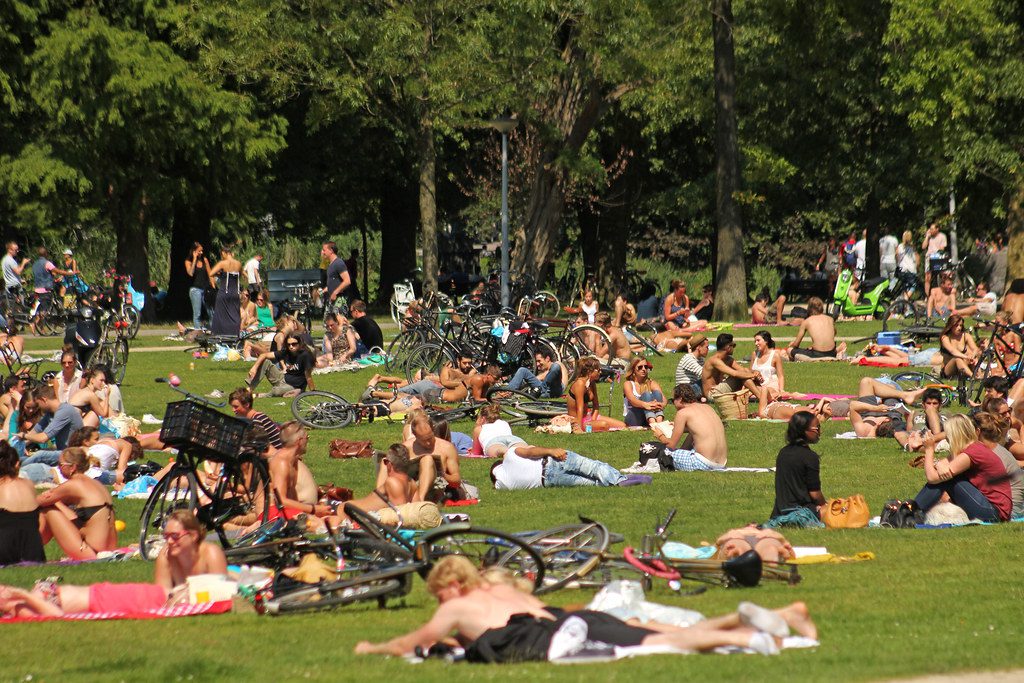 People in Vondelpark in Amsterdam