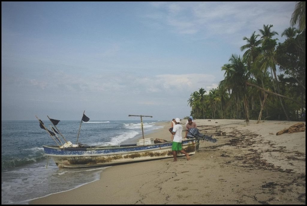 Fisherman depart the north coast of Colombia