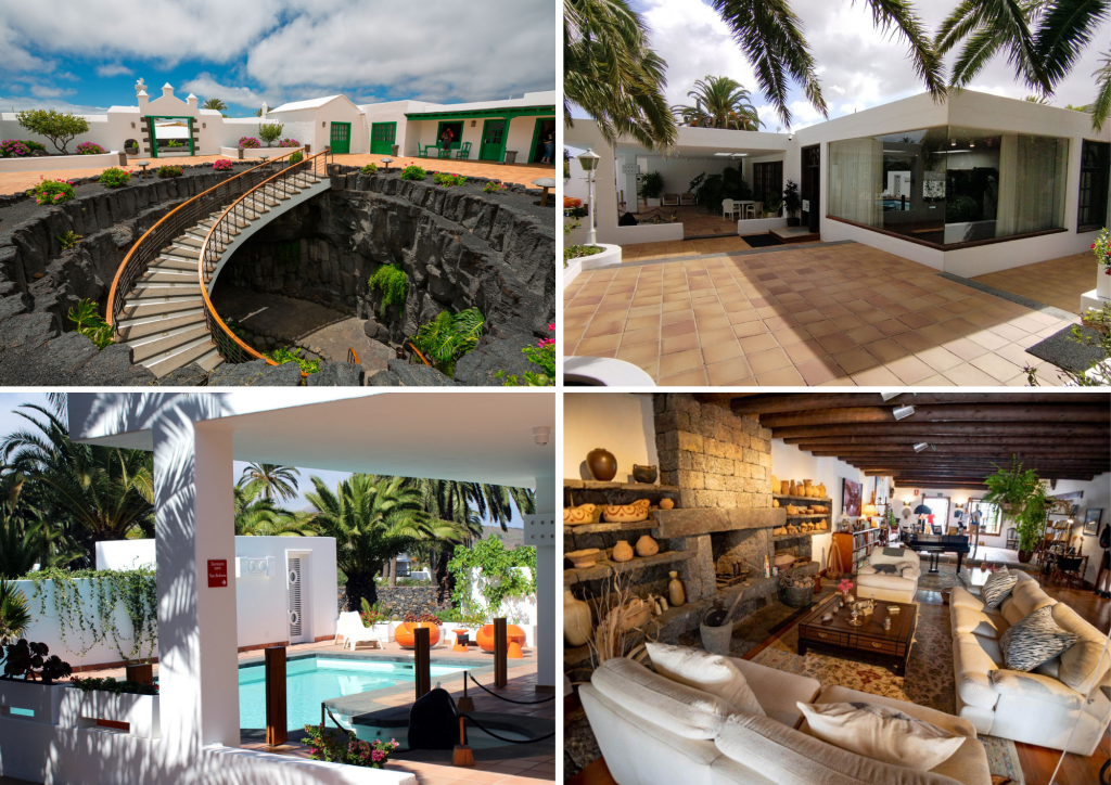 A collage of photos of the Casa Museo de César Manrique